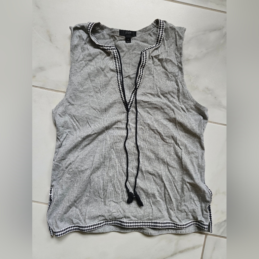(S) J.CREW Gray Cotton Top